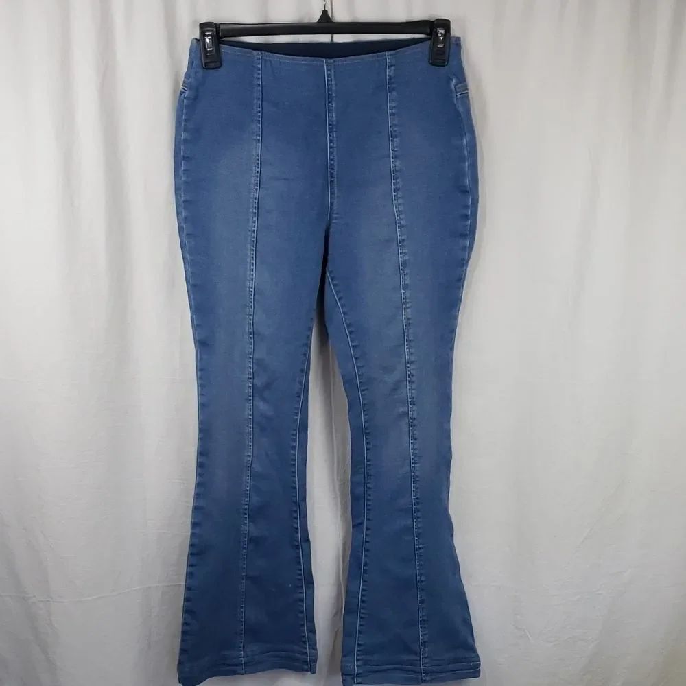 INC International Concepts Women's 6 Wide Flare Leg Blue Jeans